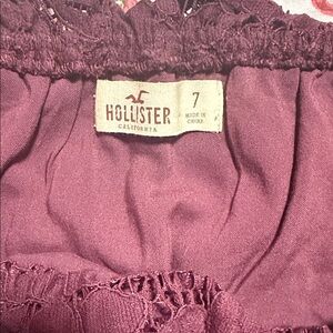 Hollister Maroon Skirt with Lace Detail